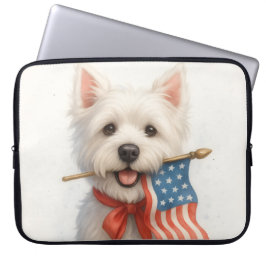 Patriotic Westie Laptop Fodral
