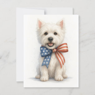 Patriotic Westie Vykort