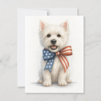 Patriotic Westie Vykort