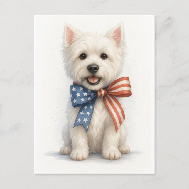 Patriotic Westie Vykort (Framsida)