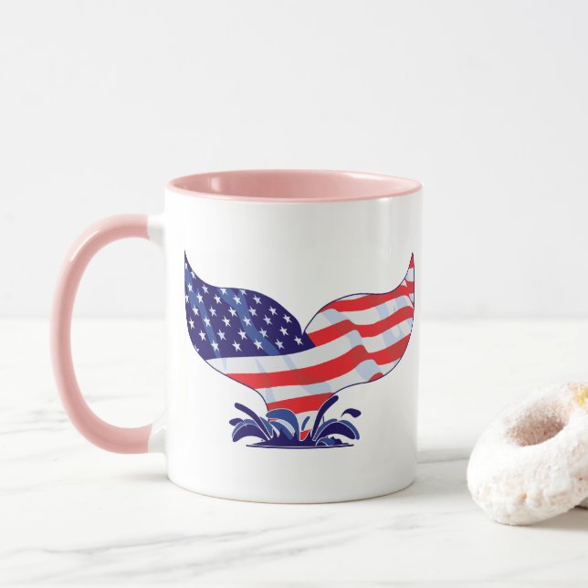 Patriotic Whale Svan Mugg (Med munk)