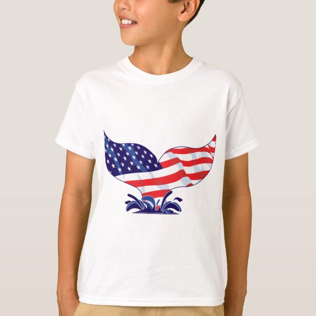 Patriotic Whale Svan Tee (Framsida)