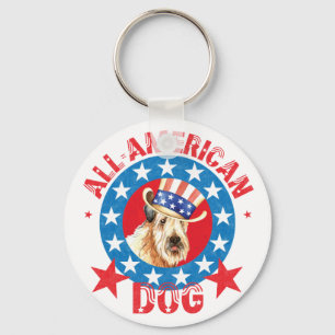 Patriotic Wheaten Nyckelring
