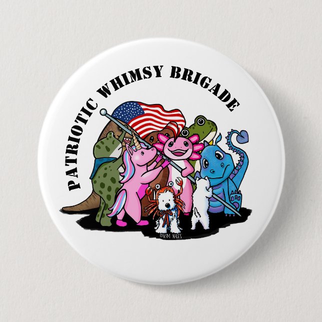 Patriotic Whimsy Brigade Knapp (Framsida)