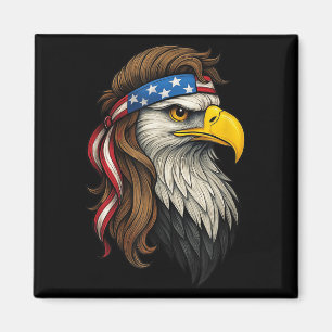 Patriotic White Head Eagle Us Flagga Bandana Mulle Magnet
