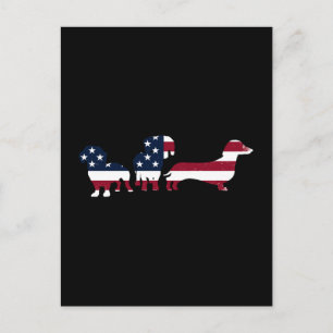 Patriotic Wiener Hundar, fjärde juli Helg Vykort