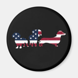 Patriotic Wiener Hundar, fjärde juli Magnet