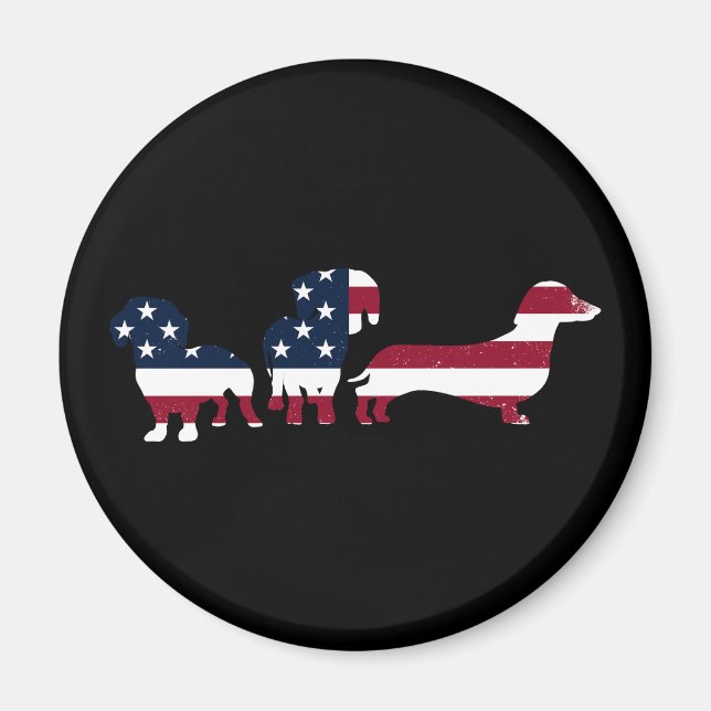 Patriotic Wiener Hundar, fjärde juli Magnet (Framsidan)