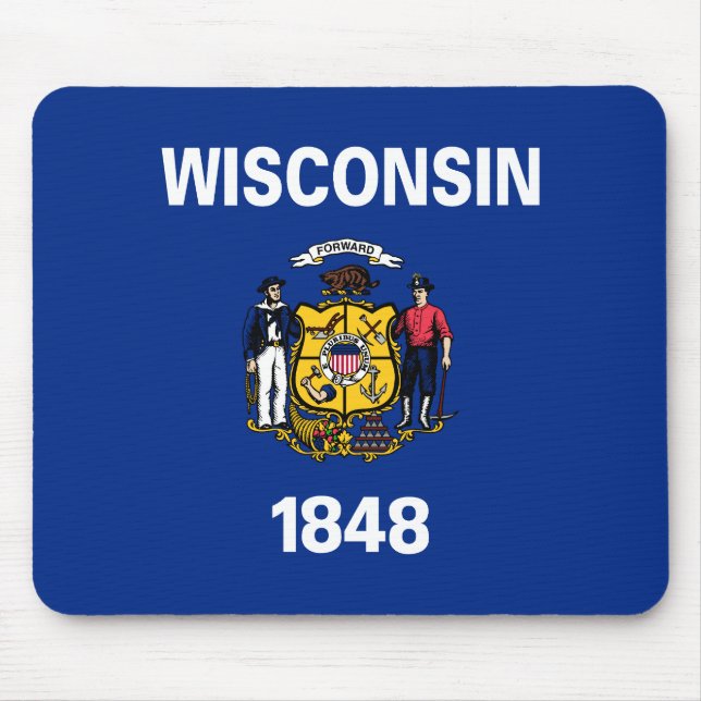 Patriotic Wisconsin Statlig flagga Musmatta (Framsidan)