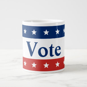 Patriotic with Stars on Red White and Blue Vote Jumbo Mugg