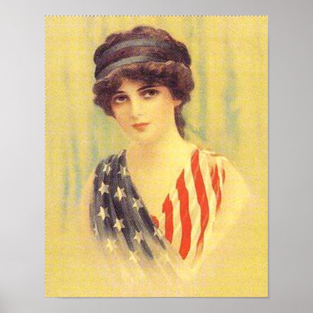 Patriotic Woman Illustration Poster (Framsidan)