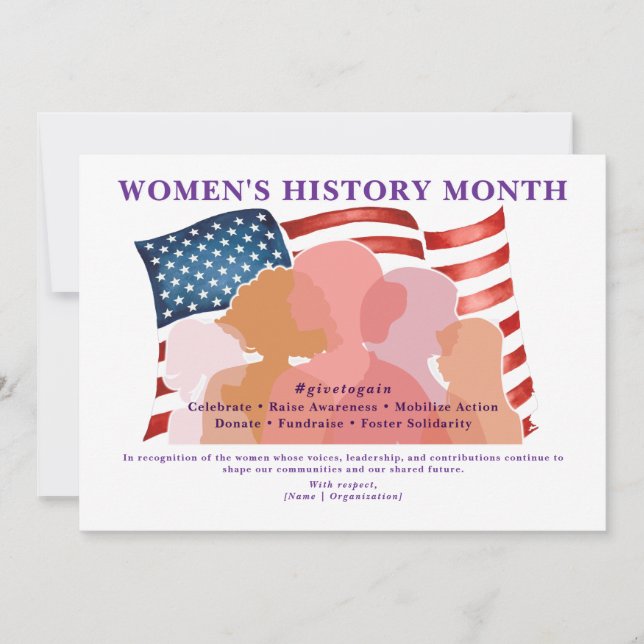 Patriotic Women’s History Month Recognition Julkort (Framsida)