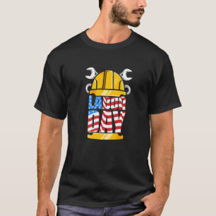 Patriotic Worker Helmet Laborer Lycklig arbetardag T Shirt