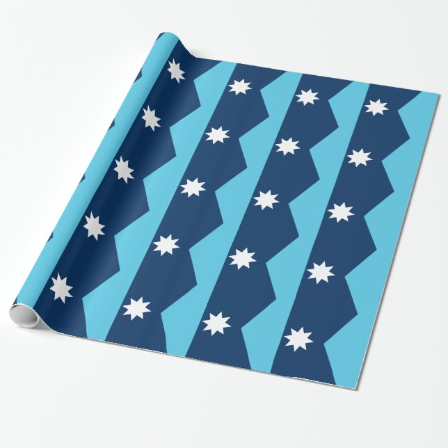 Patriotic wrapping paper with Flag of Minnesota Presentpapper (Utrullad)