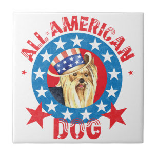Patriotic Yorkie Kakelplatta