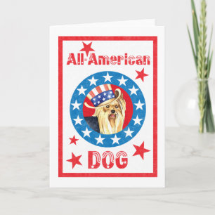 Patriotic Yorkie Kort