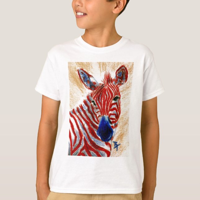 Patriotic Zebra Kids Sweatshirt Tröja (Framsida)