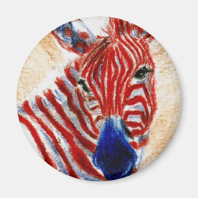 Patriotic Zebra Magnet (Framsidan)