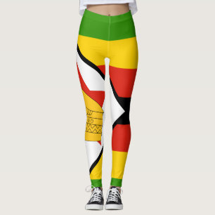 Patriotic Zimbabwe flagga Afrika Leggings