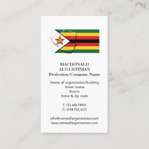 Patriotic ZIMBABWE FLAGGA Foto Visitkort