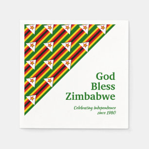 Patriotic ZIMBABWE FLAGGA Papper i Zimbabwe Pappersservett