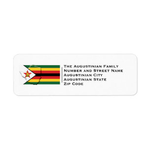 Patriotic   ZIMBABWE FLAGGA Returadress Etikett