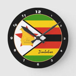 Patriotic Zimbabwe Flagga, Zimbabwe Home/design Rund Klocka