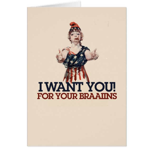 Patriotic Zombie Hälsningskort (Framsidan)