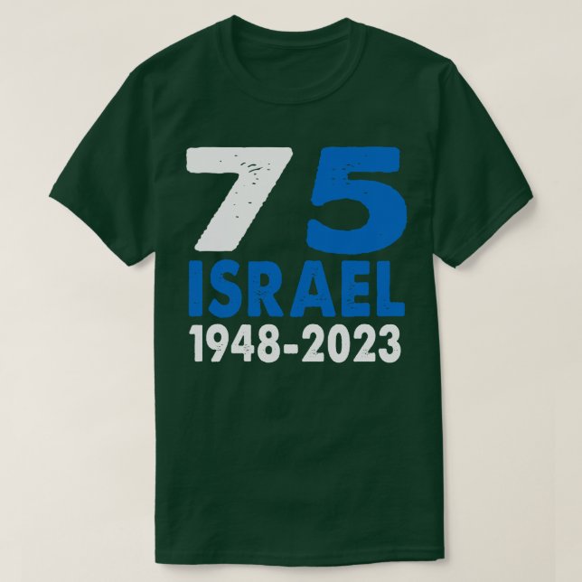 PatrioticPride 75:e-årsdagen Israels Flagga T Shirt (Design framsida)