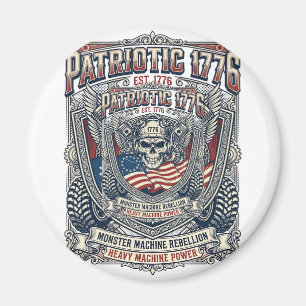 Patriotisk 1776 Off Road Döskalle Monster Truck He Magnet