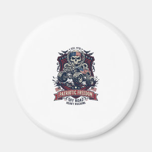 Patriotisk 1776 Off Road Döskalle Monster Truck He Magnet
