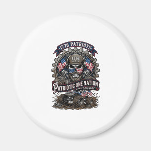 Patriotisk 1776 Off Road Döskalle Monster Truck He Magnet