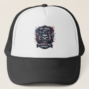 Patriotisk 1776 Off Road Skalle Monster Truck Heav Keps