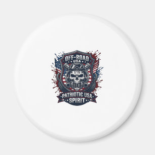 Patriotisk 1776 Off Road Skalle Monster Truck Heav Magnet
