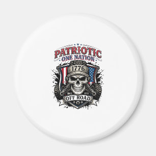 Patriotisk 1776 Off Road Skalle Monster Truck Heav Magnet