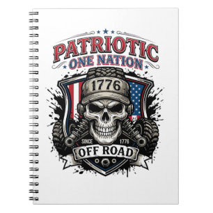Patriotisk 1776 Off Road Skalle Monster Truck Tung Anteckningsbok