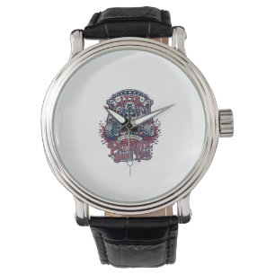 Patriotisk 1776 Off Road Skalle Monster Truck Tung Armbandsur