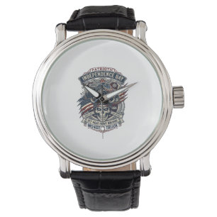 Patriotisk 1776 Off Road Skalle Monster Truck Tung Armbandsur