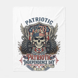 Patriotisk 1776 Off Road Skalle Monster Truck Tung Fleecefilt