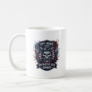 Patriotisk 1776 Off Road Skalle Monster Truck Tung Kaffemugg