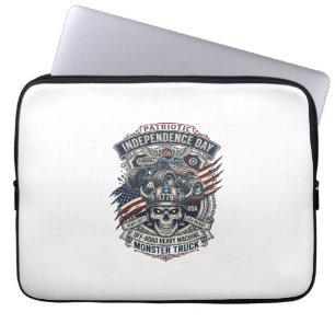 Patriotisk 1776 Off Road Skalle Monster Truck Tung Laptop Fodral
