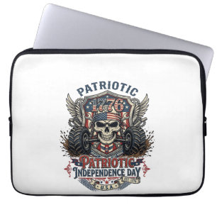 Patriotisk 1776 Off Road Skalle Monster Truck Tung Laptop Fodral