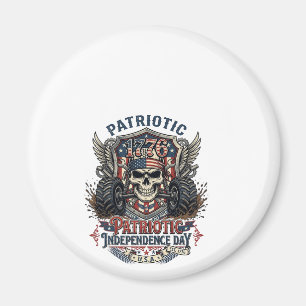 Patriotisk 1776 Off Road Skalle Monster Truck Tung Magnet