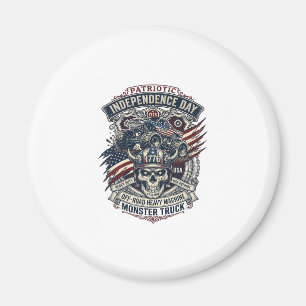 Patriotisk 1776 Off Road Skalle Monster Truck Tung Magnet