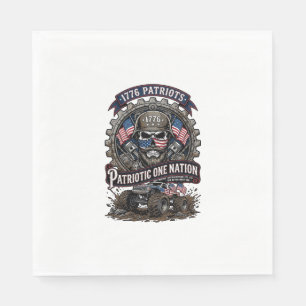 Patriotisk 1776 Off Road Skalle Monster Truck Tung Pappersservett