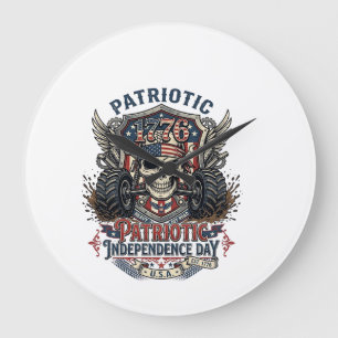Patriotisk 1776 Off Road Skalle Monster Truck Tung Stor Klocka