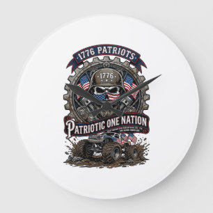 Patriotisk 1776 Off Road Skalle Monster Truck Tung Stor Klocka