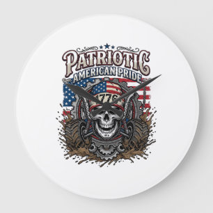 Patriotisk 1776 Off Road Skalle Monster Truck Tung Stor Klocka