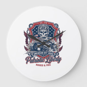Patriotisk 1776 Off Road Skalle Monster Truck Tung Stor Klocka