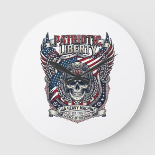 Patriotisk 1776 Off Road Skalle Monster Truck Tung Stor Klocka